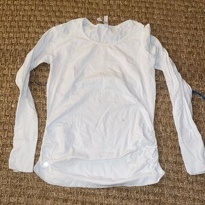 Athleta Speed Light Long Sleeve Shirred Side Top sz Large